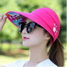 Mujer Floppy Hat Wide Brim Summer Beach Sun Protection Travel Hiking Floral Cap  eb-50415879